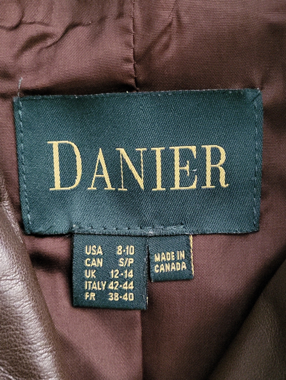 Vintage Danier Mid-length Leather Jacket Trench Coat w Pockets Sz S Dark Brown - Picture 7 of 16